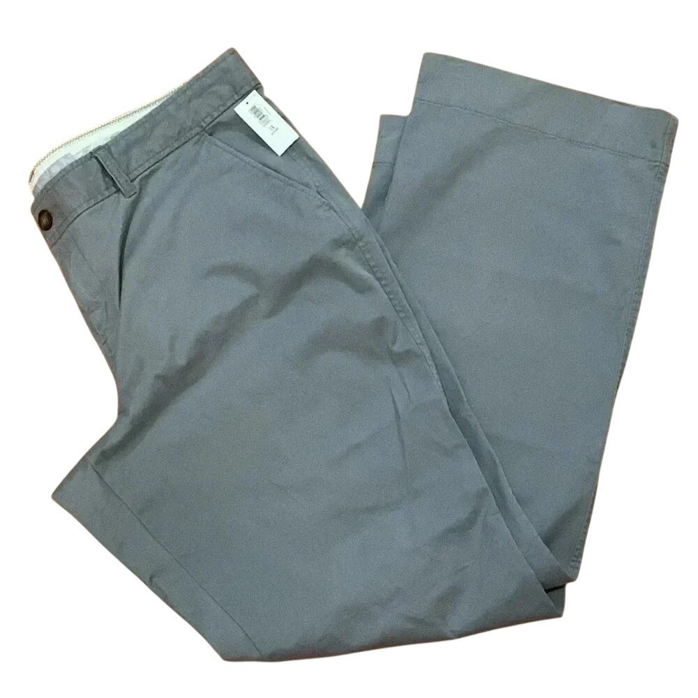 Old Navy Harper Pants Womens 14 Short Gray Straight Leg Stretch Chino Trousers‎